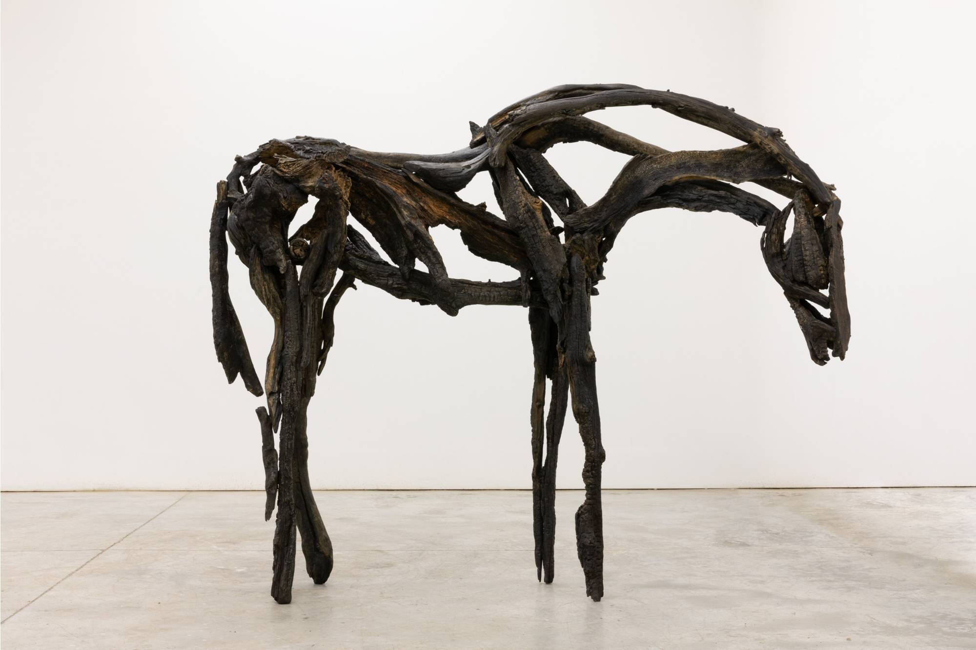 Deborah Butterfield bronze horse sculpture.